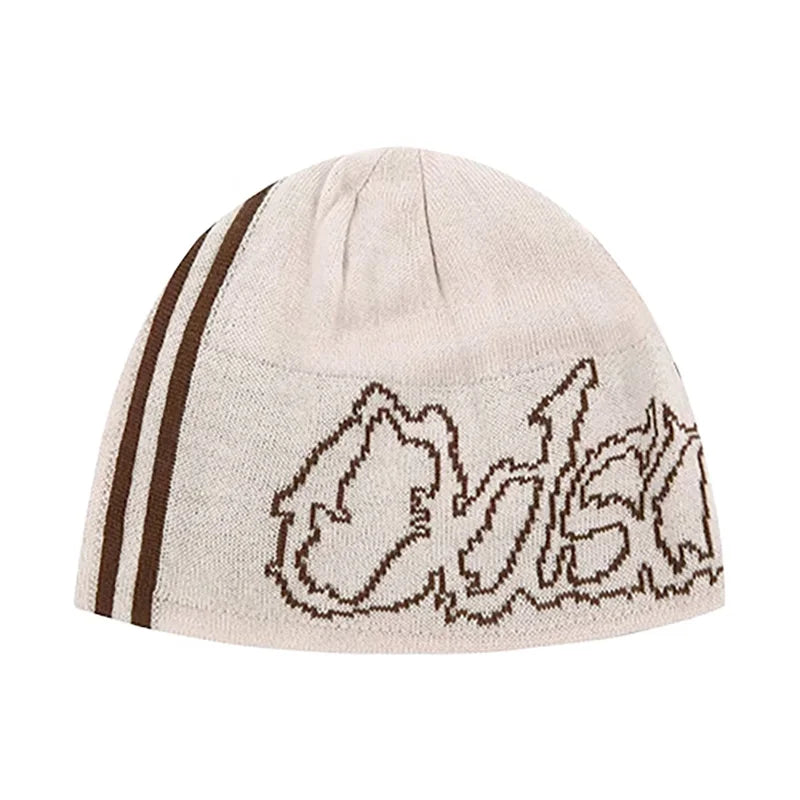 Women Beanie Hat Fashion Knit Letter Winter Jacquard Hip Hop Harajuku Graphic Y2k Streetwear Unisex Pullover Accessories