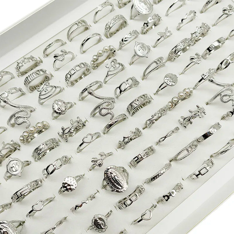 30pc/Lot Gold/Silver Color Finger Rings For Girls