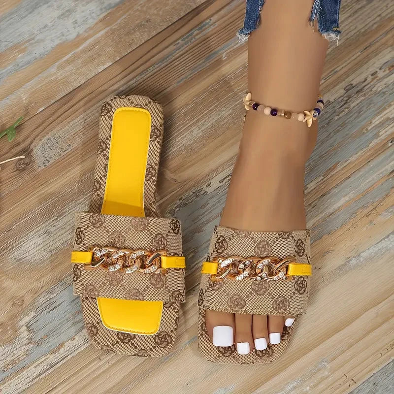 Women Slippers  Summer Flat Luxury Sandals Outdoor Beach Shoes Trend Brand Designer Women Slippers Big Size Slides Women