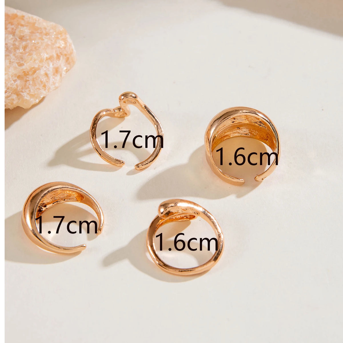 Tocona Fashion Elegant Circle Geometry Opening Joint Rings Set for Women Men Trendy Alloy Heavy Metal Party Wedding Jewelry