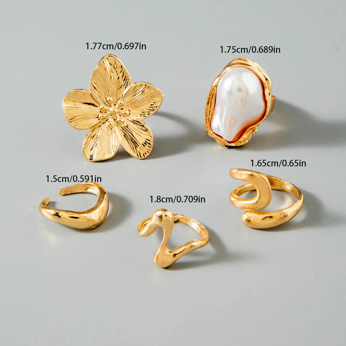 Tocona Fashion Elegant Circle Geometry Opening Joint Rings Set for Women Men Trendy Alloy Heavy Metal Party Wedding Jewelry