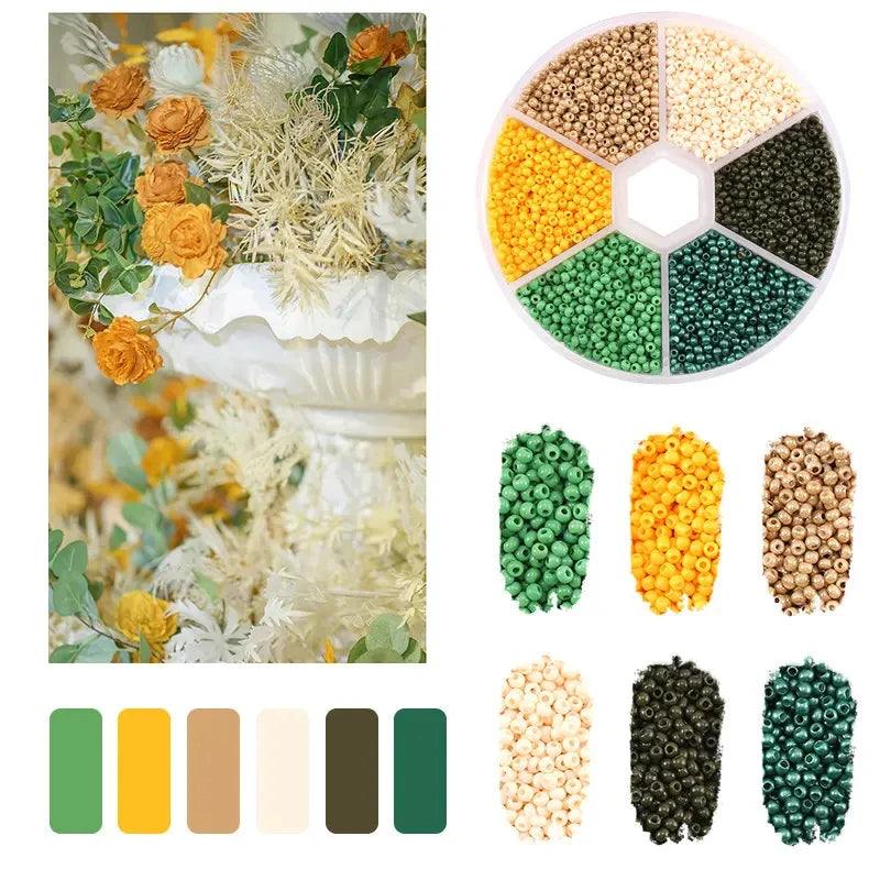 2mm Glass Seed Beads Kit Bracelet Making Kit Small Beads Assortment Colors Craft Loose Beads for Jewelry Making DIY Art Crafts